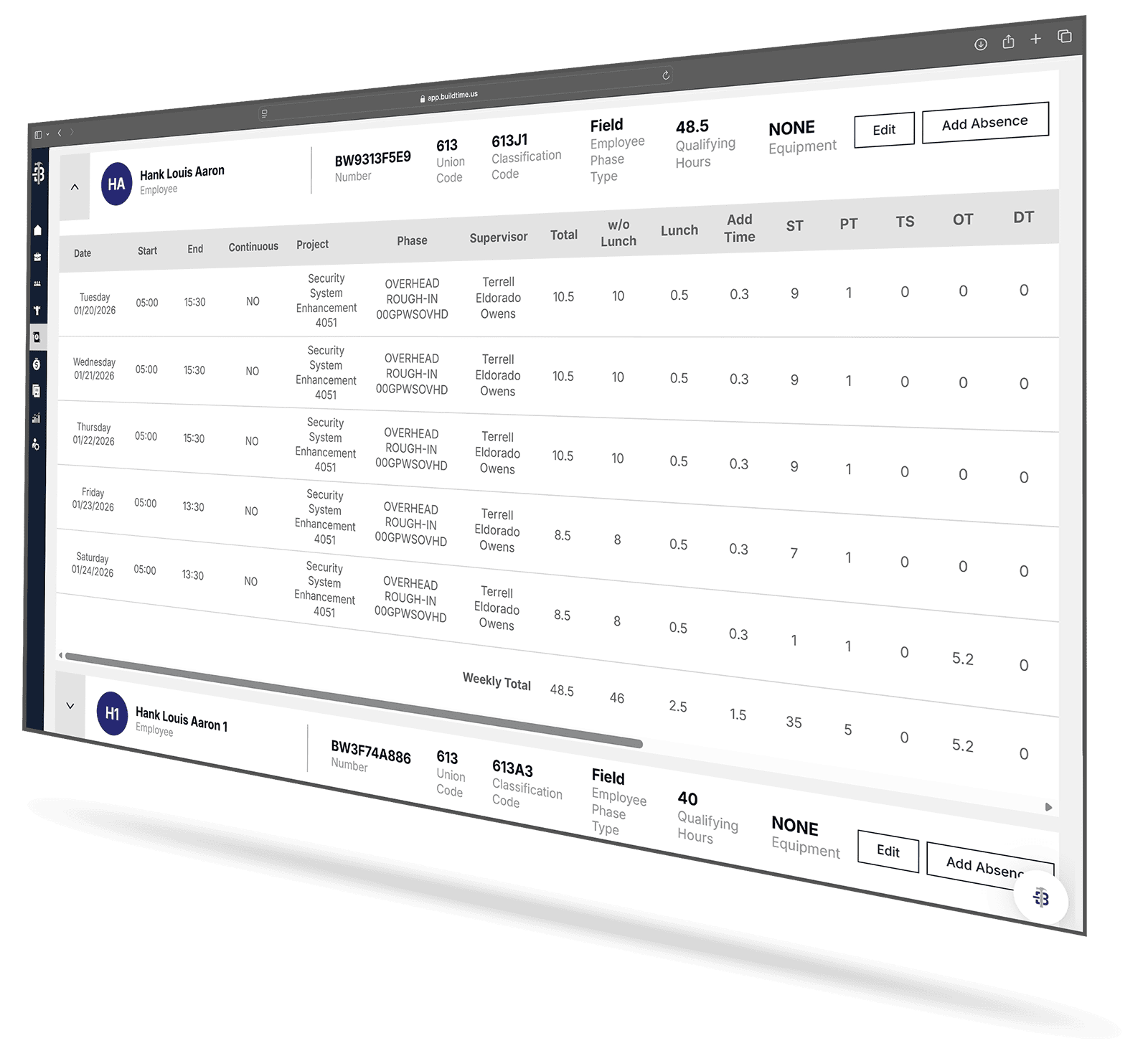 BuildTime compliance and payroll accuracy